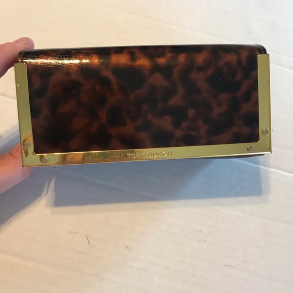 Tory Burch Accessories - TORY BURCH Tortoise Glasses Case Brown Gold Animal